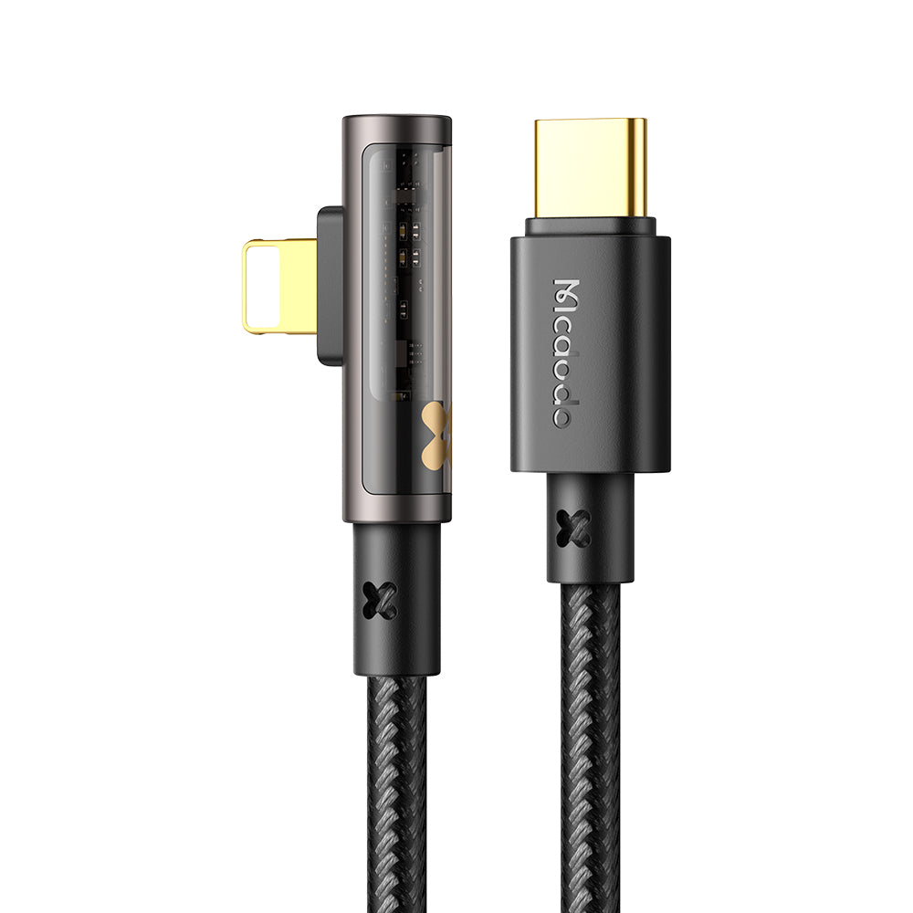 Prism Series 90 Degree USB-C to Lightning 36W Transparent Cable