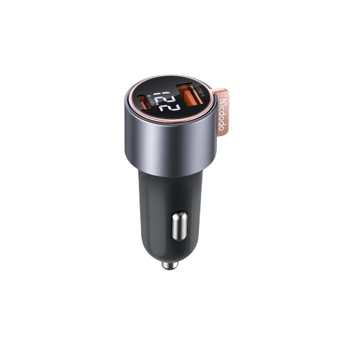 75W USB Dual Car Charger with Voltage Display
